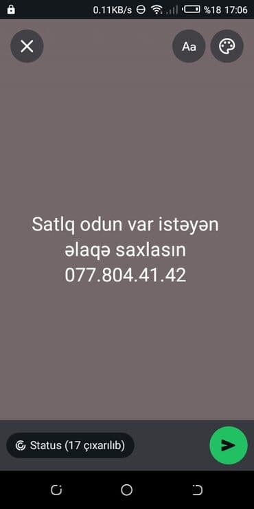 dekorativ ağacların satışı: Məhsul: Odun (isitmə və yemək bişirmə üçün) Təsvir: - Təbii ağacdan — 1