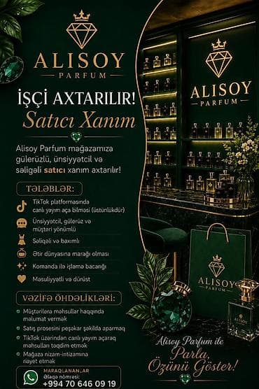gul magazasi: Satış məsləhətçisi tələb olunur, Yalnız qadınlar üçün, 18-29 yaş, Aylıq ödəniş — 1
