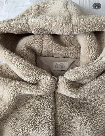 Bodi: Kapüşonlu teddy/fleece jaket pull&bear - Rəng: bej (tünd krem) - — 5