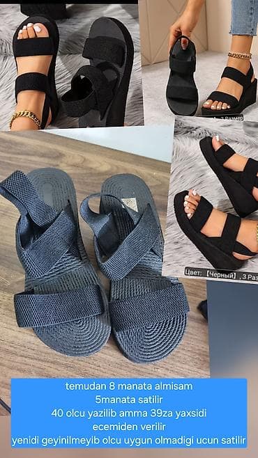 Ölçü: 39, rəng - Qara, Yeni