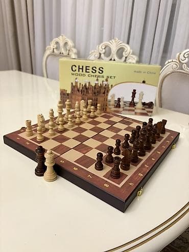 dvd oyun: Taxta şahmat dəsti – Wood Chess Set - Material: Taxta (svet və tünd — 3