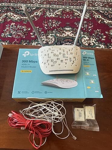 random pubg hesab: TP-Link 300 Mbps WİFİ ADSL2+ Modem Router 📍2 ədəd ADSL Splitter + — 1