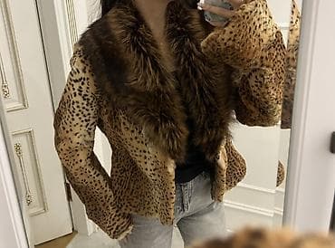 военная форма: Qadın kürkü – natural leopard naxışlı, tünd qəhvəyi tüklü geniş şal — 3