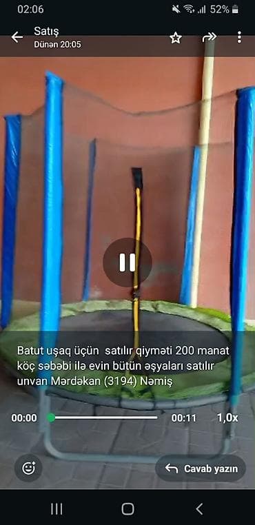 Batut uşaq üçün satılır qiyməti 200 manat köç səbəbi ilə evin bütün — 3