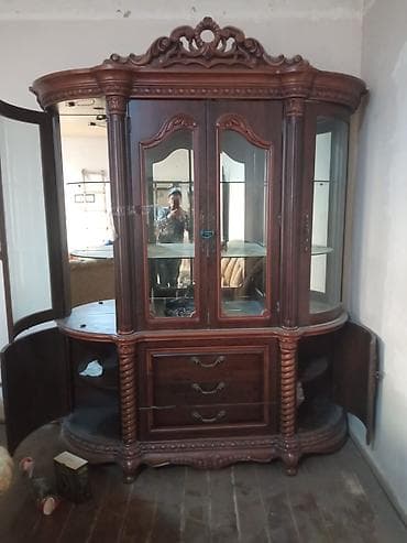 alet desti: Klassik üslubda qonaq otağı mebel dəsti - Material: tünd rəngli ağac — 2