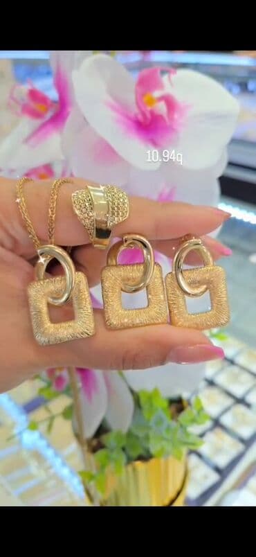 Sırğa, Sarı qızıl, 585 Əyar, 123 g, Ödənişli çatdırılma, Ünvandan götürmə