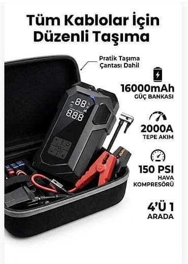 maşın çuxolları: Çoxfunksiyalı 4‑ü 1-də akü gücləndirici və ağıllı hava kompressoru - — 2