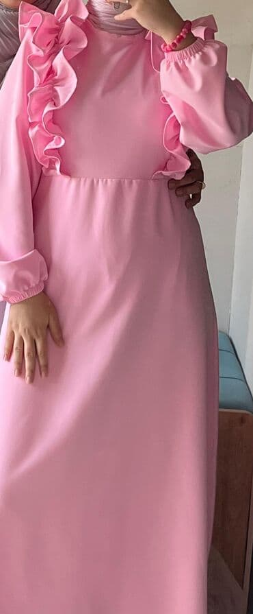 Məhsul: Qızılı çəhrayı uzun don parça damla - Model: Uzun, A-kəsim