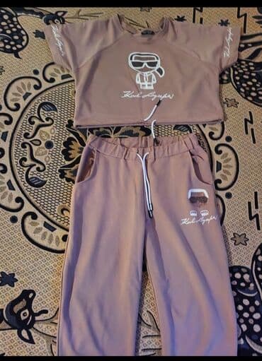 şalvar kofta: İdman dəsti – 2 parça - Rəng: tozlu qızılgül/boz-qəhvəyi ton - Üst — 2