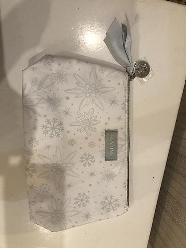 çant: Clarins kosmetik çantası original kosmetichka - Rəng: açıq boz-ağ — 2