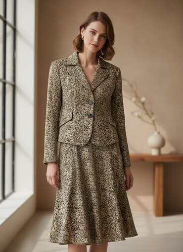 İki parçalı qadın kostyumu – pencək və ətək dəsti - Dizayn