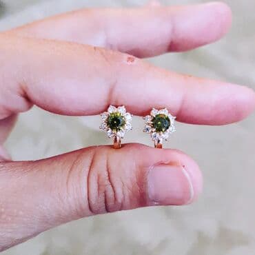 золотые комплекты с бриллиантами в баку: Серьги, Желтое золото, 585 проба, 206 г — 4