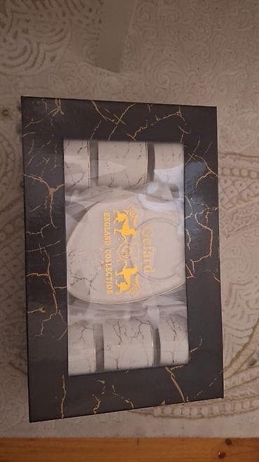 Qəhvə dəsti, rəng - Qızılı, Keramika