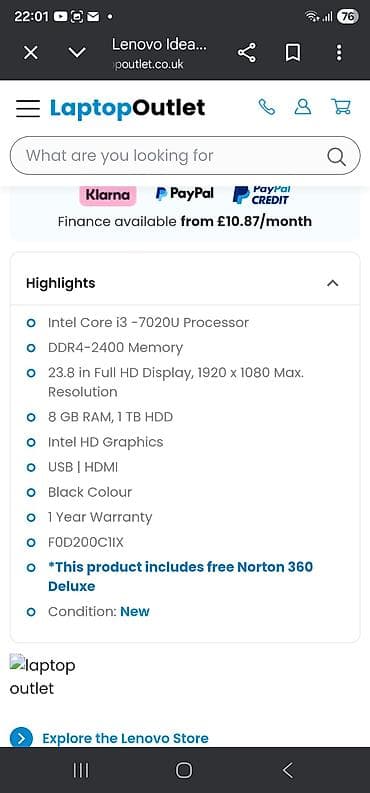 iphone 5s platası: Lenovo IdeaCentre AIO – 23.8" hər şey bir kamputerde Xüsusiyyətlər: - — 2