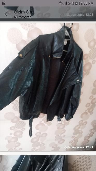 Qadın ayaqqabıları: Dəri kurtka, Bershka, XL — 2