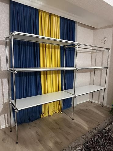 Полочные витрины: Modul tipli metal vitrin/rax sistemləri - Karkas: parlaq xrom örtüklü — 2