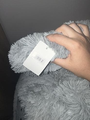 Yumşaq oyuncaqlar: Böyük ölçülü peluş ayı oyuncağı 2 metr boyu var - Rəng: boz - Üst — 2
