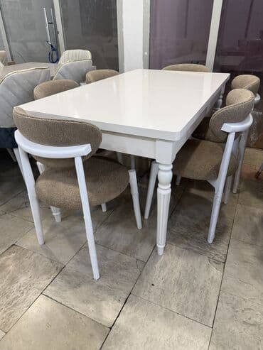 Qonaq otağı üçün, Yeni, Açılan, Dördbucaq masa, 6 stul