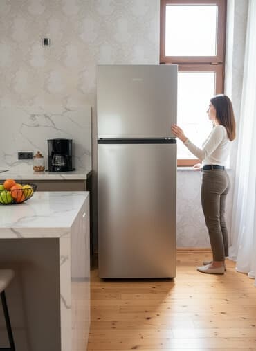 xiaomi mi 10 qiymet: Yeni 2 qapılı Riffel Soyuducu Satılır, rəng - Gümüşü, Təkərli — 2