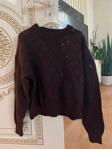 женские твидовые жакеты: Qadın/Gənc geyim 1) Qəhvəyi trikotaj sviter yeni alınıb — 1