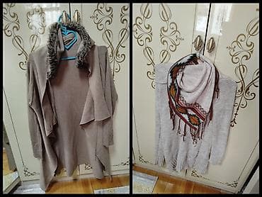 jordan jaket: Qadınlar üçün isti payız-qış dəstləri - 2 ədəd uzun kardiqan: - Açıq — 1