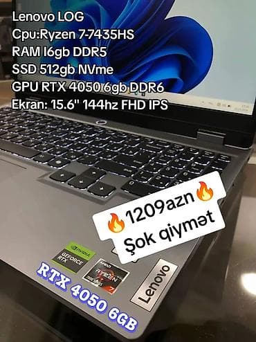 İşlənmiş Lenovo LOQ, 15.6 ", AMD Ryzen 7, 512 GB