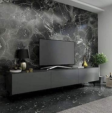 Ev üçün mebel: Düz TV altlığı, Polkalı, Taxtalı — 6
