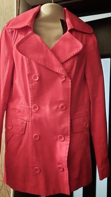 Пиджаки: Плащевая куртка удлиненная яркокрасного цвета Фирма Anastasiya USA — 1