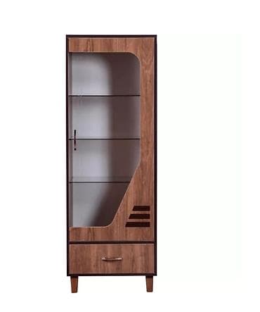 Şüşə qapılı və siyirtməli bu taxta vitrin şkafı evin istənilən otağı