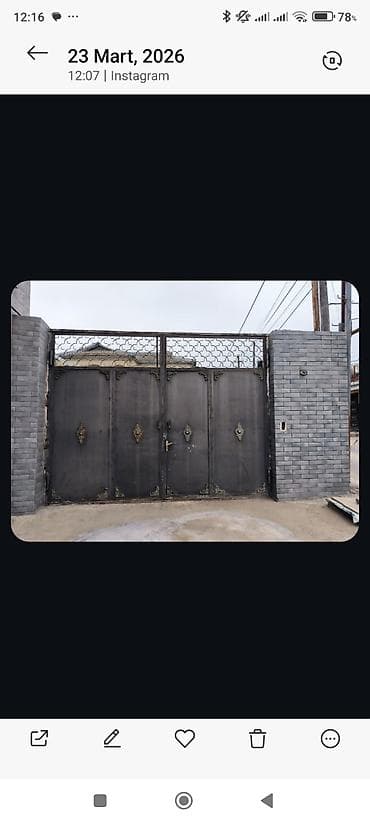 Dəmir darvaza və piyada qapısı dəsti - Material: qalın metal/dəmir