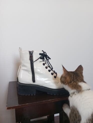 ağ rezin çəkmələr: Ölçü: 40, rəng - Ağ, İşlənmiş — 4