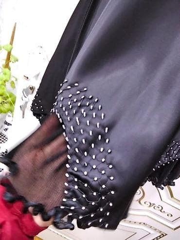 Ətəklər: Qara zərif ətək - Parıltılı atlas effekti verən yumşaq toxumalı parça — 3