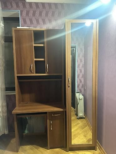 usdular: Komplekt: İş masası + qarderob dolabı (güzgülü) - Material: ağac — 1