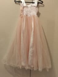 Donlar: Uşaq üçün zərif ziyafət/libas paltarı - Rəng: açıq pudra/şaftalı - — 1