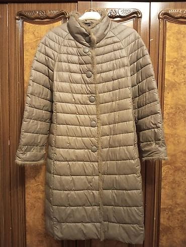 hicab geyimlər: Uzun qadın qış paltosu – boz/taun rəngli, yüngül və isti. - Model — 1