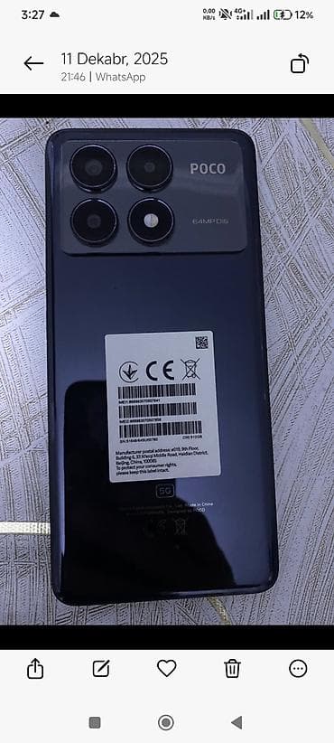 casper notebook qiymetleri: Poco X6 Pro 5G, 512 GB, rəng - Qara, Barmaq izi — 2