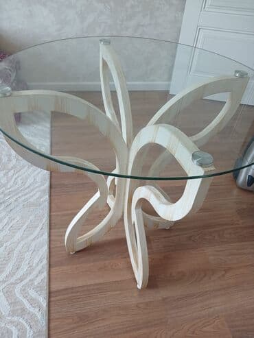 стол стойка для кухни: Mətbəx masası, Yeni, Şüşə, Yumru masa — 2