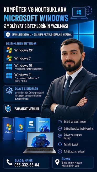 muhafize xidmeti: KOMPÜTER VƏ NOUTBUKLARA MICROSOFT WINDOWS ƏMƏLIYYAT SİSTEMLƏRİNİN — 1