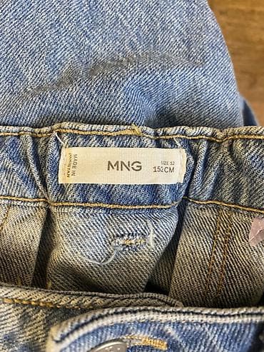 mango καπαρντινα: MNG Kids Denim Lab cins ətək - Material: klassik mavi denim (pambıq — 5