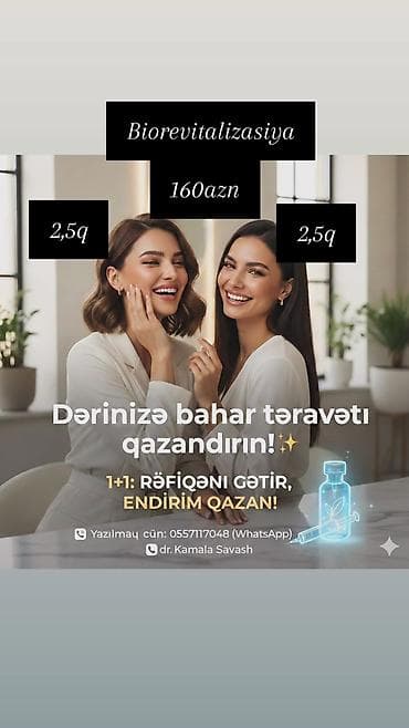 Xidmət: Biorevitalizasiya Təsvir: - Dərinin nəm balansını və tonusunu