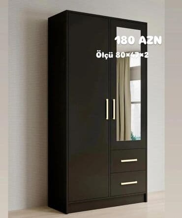 Dolablar: Yeni, Açılan, 2 qapılı Düz dolab, Qarderob, paltar dolabı, Azərbaycan — 1