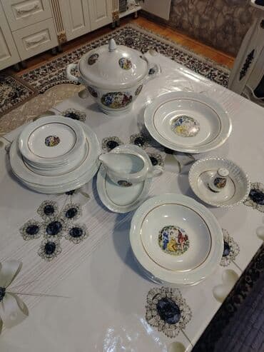 набор кастрюль: Nahar dəsti, rəng - Ağ, Farfor — 1