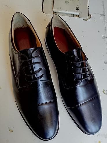 Мужская обувь: Klassik kişi dəri ayaqqabısı - Model: Kap-toe, 4 deşikli bağcıqlı - — 1