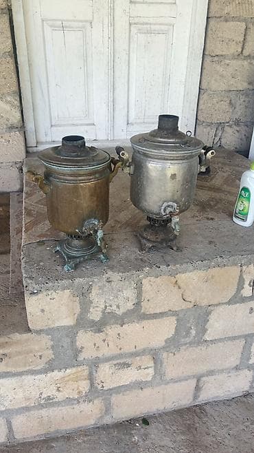 velosiped ramasi 28: İki ədəd köhnə tip samovar dəsti - Model: klassik kömür/odunla — 1