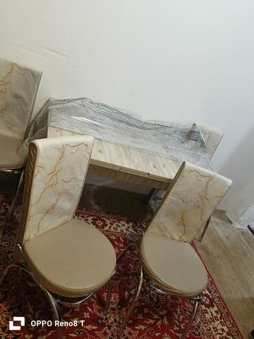 Qab-qacaq və mətbəx ləvazimatları: Mətbəx üçün, Açılmayan, Dördbucaq masa, 6 stul — 3