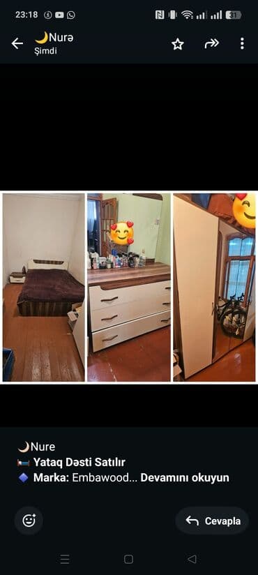 🌙Nure 🛏️ *Yataq Dəsti Satılır* 🔹 *Marka:* Embawood 🔹 *Qiymət:* 450 lalafo.az -da 🌙Nure 🛏️ *Yataq Dəsti Satılır* 🔹 *Marka:* Embawood 🔹 *Qiymət:* 450