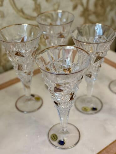 qab dəstləri: Qədəhlər, Xrustal, 6 ədədli dəst, Çexiya — 2