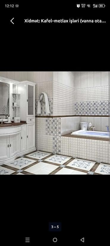 usta işləri: Xidmət: Kafel–metlax ustası Peşəkar kafel-metlax işləri. Hamam — 2