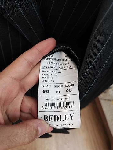 astar: Klassik zolaqlı kişi kostyumu – Bedley (Made in Turkey) - Model: İki — 2