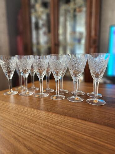 Rümkalar, rəng - Ağ, Xrustal, 12 ədədli dəst, Rusiya